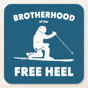Broederschap van de vrije hieltelemarkskisering kartonnen onderzetters