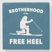 Broederschap van de vrije hieltelemarkskisering stenen onderzetter (Voorkant)