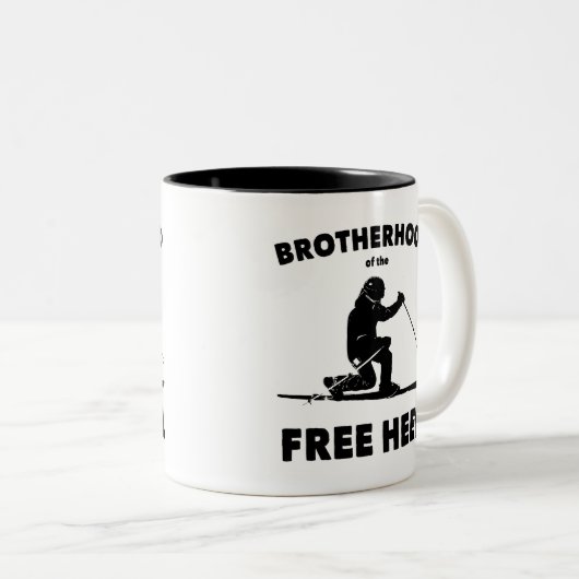 Broederschap van de vrije hieltelemarkskisering tweekleurige koffiemok (Voorkant rechts)