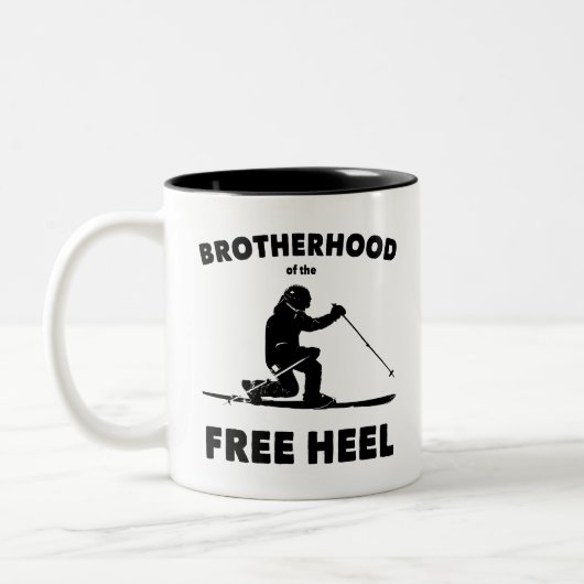 Broederschap van de vrije hieltelemarkskisering tweekleurige koffiemok (Links)