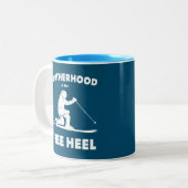 Broederschap van de vrije hieltelemarkskisering tweekleurige koffiemok (Voorkant links)