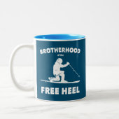 Broederschap van de vrije hieltelemarkskisering tweekleurige koffiemok (Links)