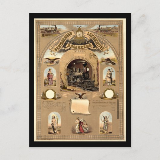 Broederschap van locomotiefingenieurs briefkaart (Voorkant)