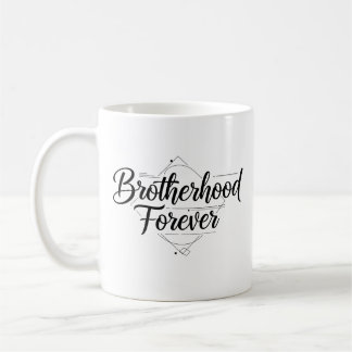 Broederschap Voor Altijd Elegant Schrift Zwart en Koffiemok