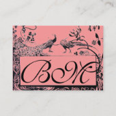 BROEDING TORTELDUIFJES MONOGRAM, zwart-wit roze Visitekaartje (Achterkant)