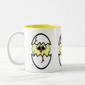 broedkip tweekleurige koffiemok (Links)