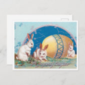 broedkonijnen met paaseieren briefkaart (Voorkant / Achterkant)