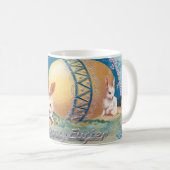  broedkonijnen met paaseieren koffiemok (Voorkant rechts)