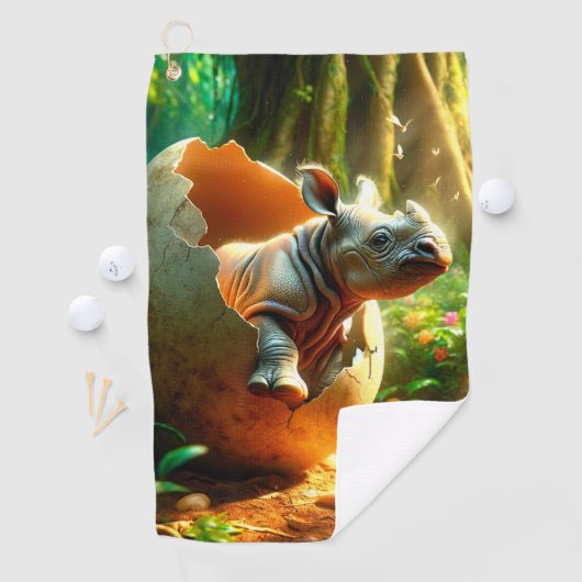 broedneushoorn golfhanddoek (Insitu)