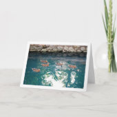 Broedsel Eenden in Majestueus Blauw Water Kaart (Voorkant)