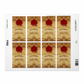BROEIEND PARCHMENT, ROOD WAX SEAL MONOGRAM ETIKET (Full Sheet)