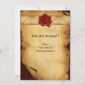 BROEIEND PARCHMENT, ROOD WAX SEAL MONOGRAM KAART (Achterkant)