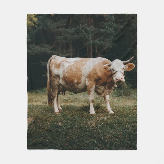 BROEIENDE EN WITGEKOCHTE KOE FLEECE DEKEN (Voorkant)