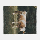 BROEIENDE EN WITGEKOCHTE KOE FLEECE DEKEN (Voorkant (Horizontaal))