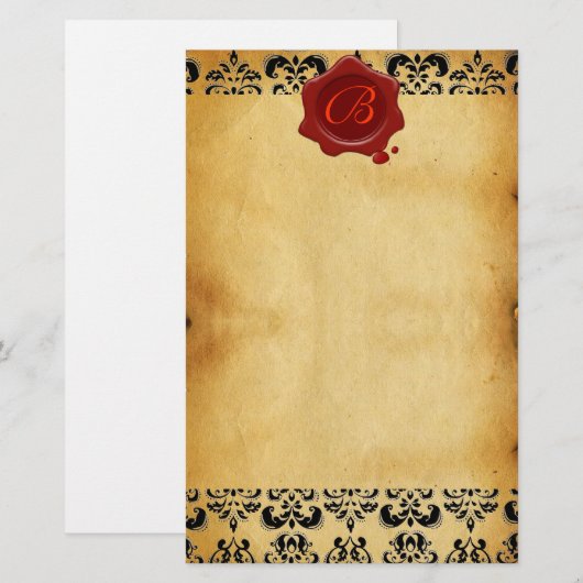 BROEIKAMASK, RODE WAXZEEMONOGRAM BRIEFPAPIER (Voorkant / Achterkant)