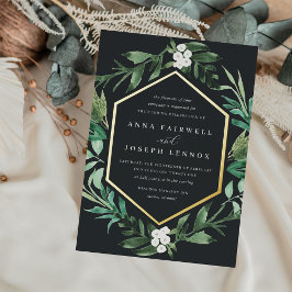 BroeikasLijst | Waterverf Botanische bruiloft Folie Uitnodiging