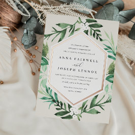 BroeikasLijst | Waterverf Botanische bruiloft Folie Uitnodiging