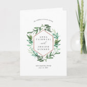 BroeikasLijst | Waterverf Botanische bruiloft Programma (Voorkant)