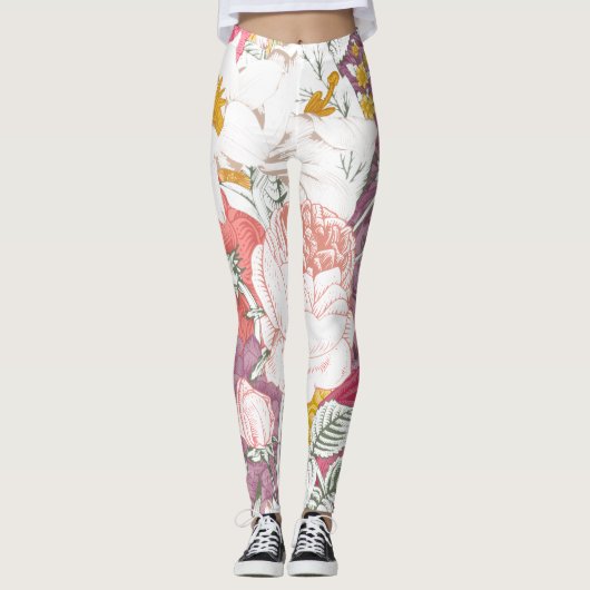 broek met modern bloempatroon leggings (Voorkant)
