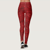 BROEKEN GEVULD MET RODE ROZEN LEGGINGS (Achterkant)