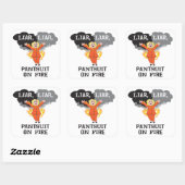 Broekpak in brand vierkante sticker (Vel)