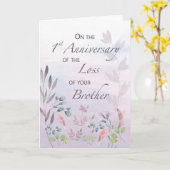 Broer 1e Jubileum van Loss Waterverf Florals Kaart (Gele Bloem)