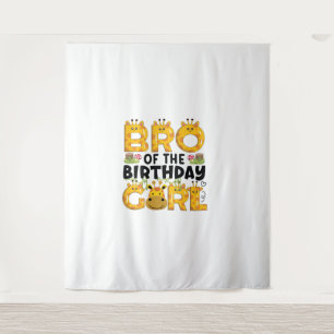Broer 1e verjaardag meisje giraffe thema feest die wandkleed