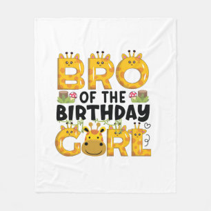 Broer 1e Verjaardag Meisje Giraffe Theme Party Zoo Fleece Deken