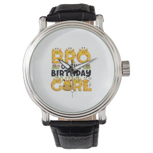 Broer 1e Verjaardag Meisje Giraffe Theme Party Zoo Horloge