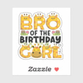 Broer 1e Verjaardag Meisje Giraffe Theme Party Zoo Sticker (Vel)