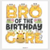 Broer 1e Verjaardag Meisje Giraffe Theme Party Zoo Sticker (Vel)