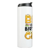 Broer 1e Verjaardag Meisje Giraffe Theme Party Zoo Thermosbeker (Gedraaid links)