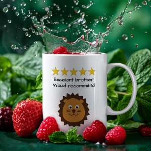 Broer aangepaste tekst leeuwengezicht koffiemok