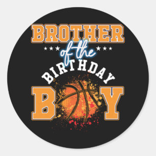 Broer Basketbal Verjaardag Jongen Familie Baller D Ronde Sticker