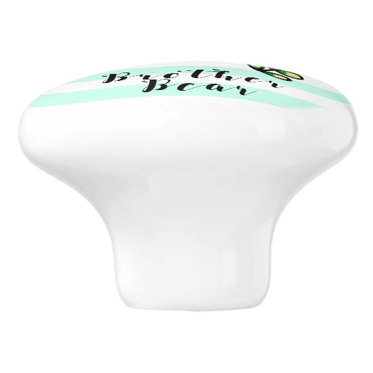 Broer Beer Inkt en Waterverf Illustratie Keramische Knop (Zijkant)