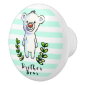 Broer Beer Inkt en Waterverf Illustratie Keramische Knop (Rechts)