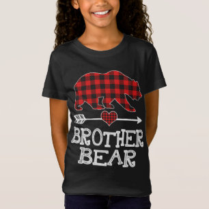 Broer Beer Kerstmis Pajama Red Pset Buffalo Fa T-shirt