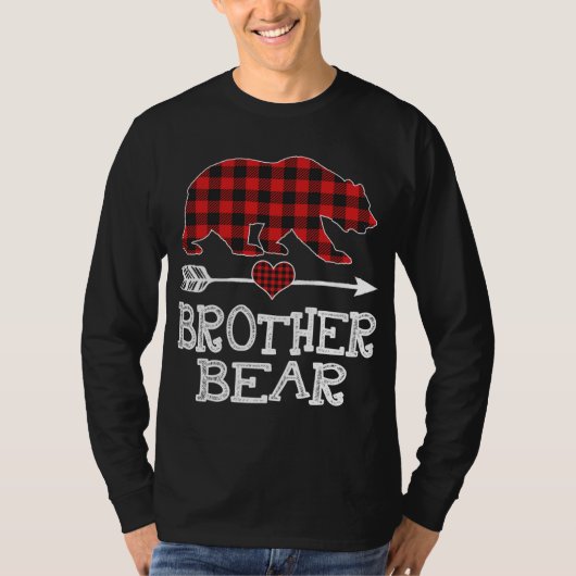 Broer Beer Kerstmis Pajama Red Pset Buffalo Fa T-shirt (Voorkant)