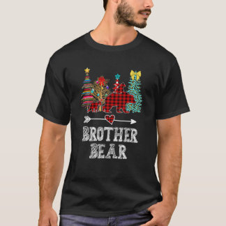 Broer Beer Kerstmis Pajama Red Pset Buffalo T-shirt