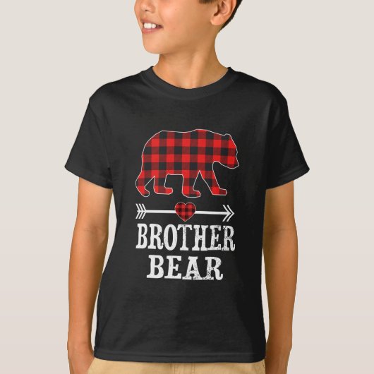 Broer Beer Kerstmis Pajama Red Pset Buffalo T-shirt (Voorkant)