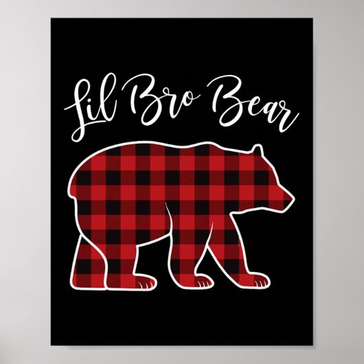 Broer Beer Pajama Red Buffalo Xmas Funny Family Poster (Voorkant)