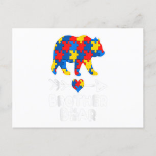 Broer Beer Puzzle Autism Awareness Family Gift Aankondigingskaart