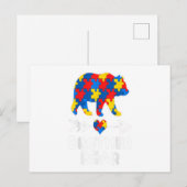 Broer Beer Puzzle Autism Awareness Family Gift Aankondigingskaart (Voorkant / Achterkant)