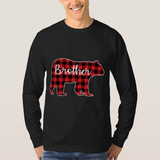 Broer Beer Rood geplakt ontwerp-serie op maat van  T-shirt (Voorkant)