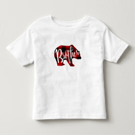 Broer Beer Rustieke Rode Buffalo Plaid Familie Kinder Shirts
