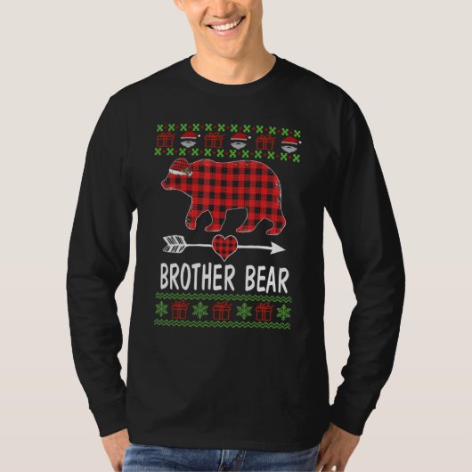 Broer Beer Santa Red Pset Family Pjamas voor Ch T-shirt (Voorkant)