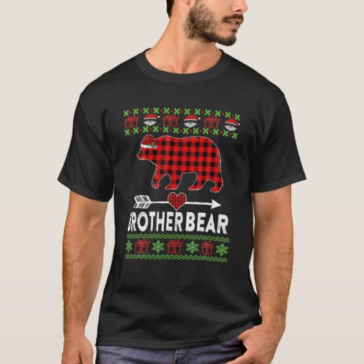 Broer Beer Santa Red Pset Family Pjamas voor Ch T-shirt (Voorkant)