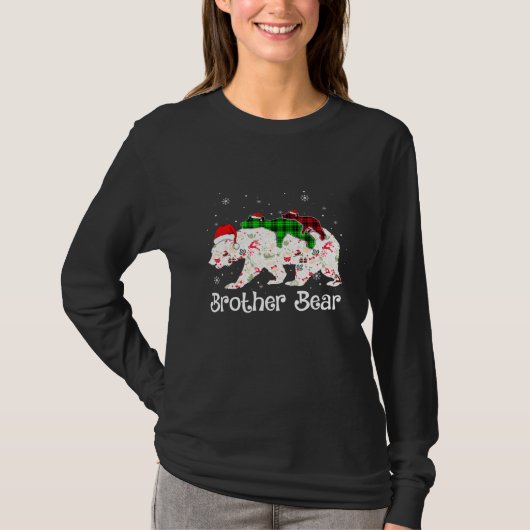 Broer Beer Twee kubs rode, groene kerstPa T-shirt (Voorkant)