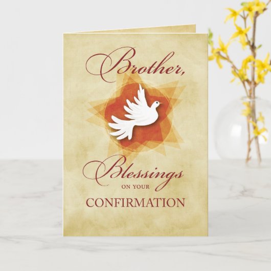 Broer, Bevestiging Gefeliciteerd Dove Kaart (Gele Bloem)