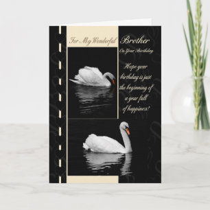 Broer Birthday Card Swans Kaart